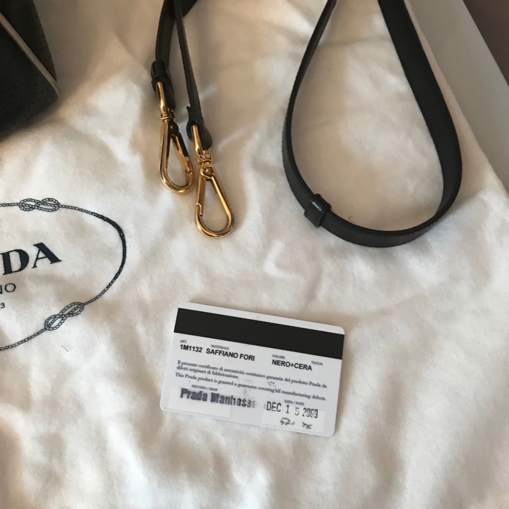 Prada Saffiano Fori Perforated Boston Bag - Picture 4 of 12